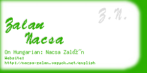 zalan nacsa business card